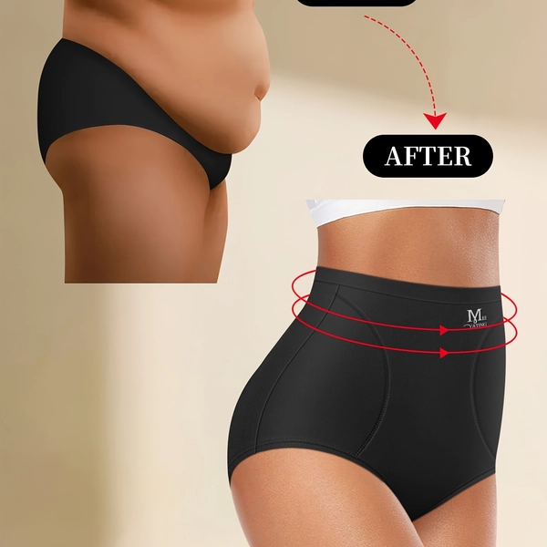 Single Pack High-Waisted Triangle Panties for Tummy Control And Lifting, Providing Strong Support with a Seamless Fit And High Elasticity for Shaping