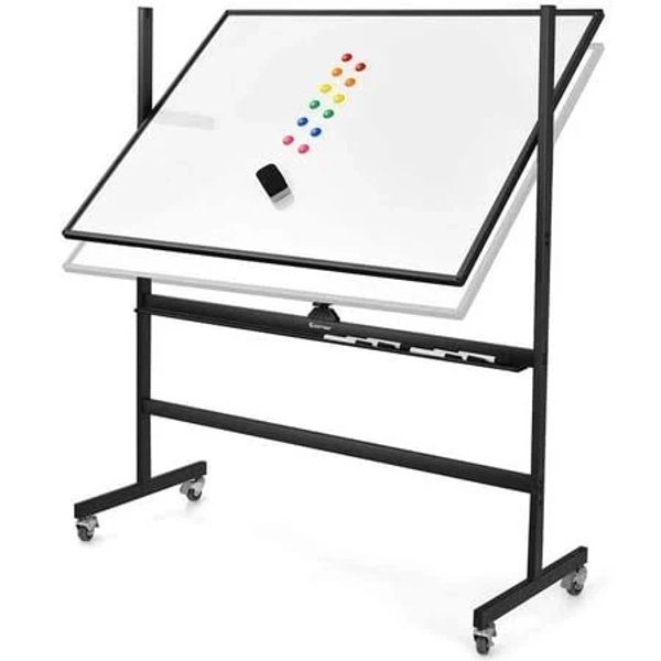 Costway Mobile Magnetic Double-Sided Reversible Whiteboard