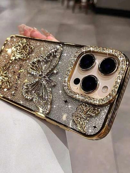 Luxury Gradient Glitter Electroplated 3D Full Coverage Anti-Drop Phone, Compatible With 16 Pro, 17/17 Pro/17 Pro Waterproof Shockproof Scratch Resistant