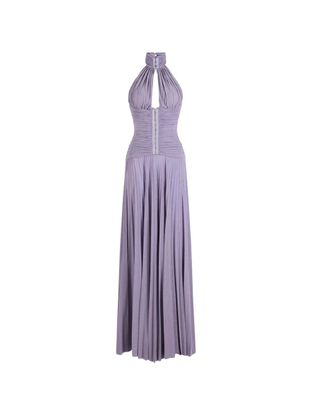Elisabetta Franchi halterneck pleated maxi dress | 40