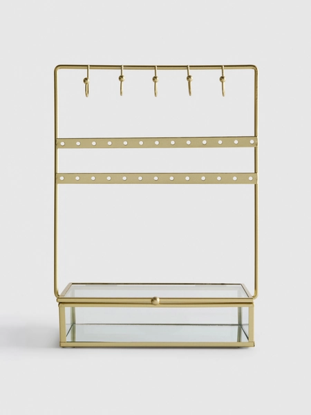 Metallic Jewellery Box And Stand
