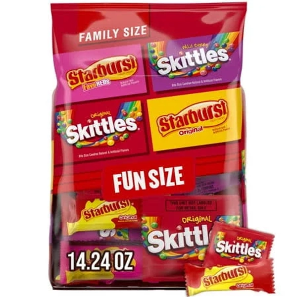 Skittles & Starburst Fun Size Chewy Candy Variety Bag