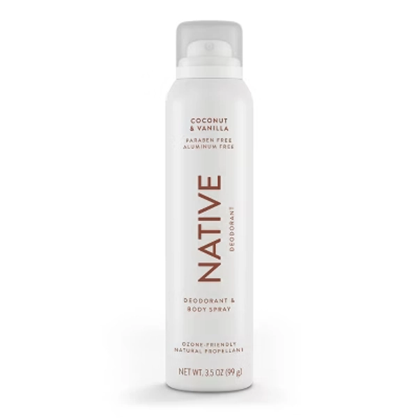 Native Spray Deodorant for Women & Men - Coconut & Vanilla - Aluminum-Free 3.5oz