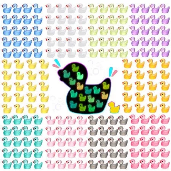Sixwipe 200 Pcs Luminous Mini Resin Ducks