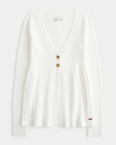Women's Long-Sleeve Flyaway Babydoll Cardigan | Women's Tops | HollisterCo.com