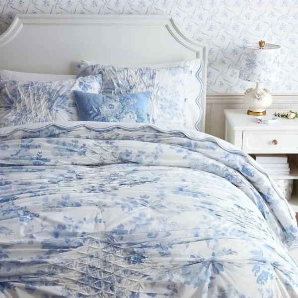 Loveshackfancy Garden Damask Smocked Quilt