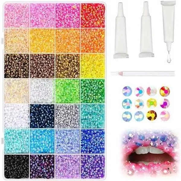Bedazzling Kit Rhinestones, Resin Jelly Rhinestones for Bedazzling 3mm Flatback Gems for Diamond Art, Bedazzler Kit 3Pcs 10ml Jewelry Glue for Nail