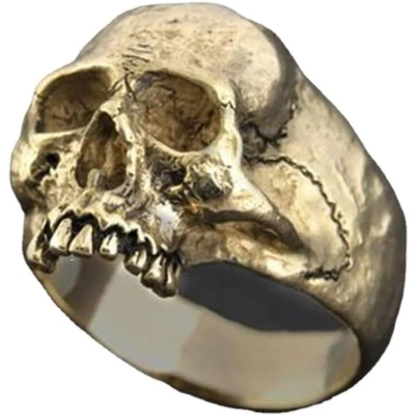 SUDNJIALQ Cool Guys Ring Speacial Designed Punk Ring Embrace Gothic Style Speacial Designed Rings Alloy Skull Ring