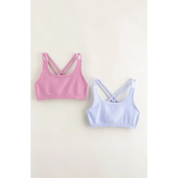 Zella Girl Kids' 2-Pack Strappy Seamless Bras