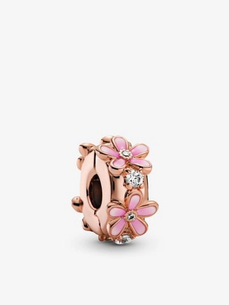 Pink Daisy Spacer Clip Charm
