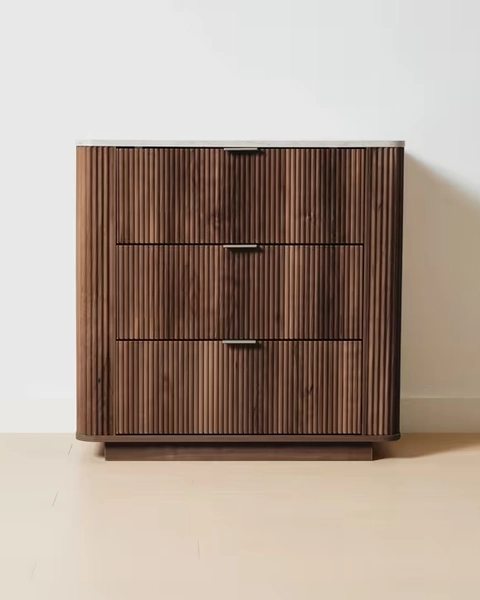 Claire 3 Drawer Chest - Walnut - Walnut - One Size