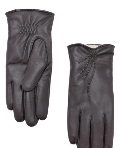 MANGO Women's Faux Fur Lined Leather Gloves