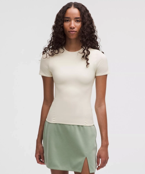 Wundermost Ultra-Soft Nulu Hip-Length Crewneck Shirt - Light Ivory - L