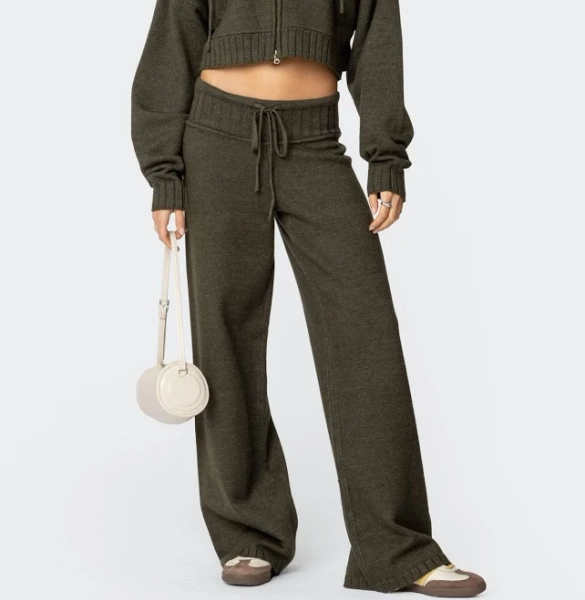 Edikted Women's Russell Straight Leg Knit Pants