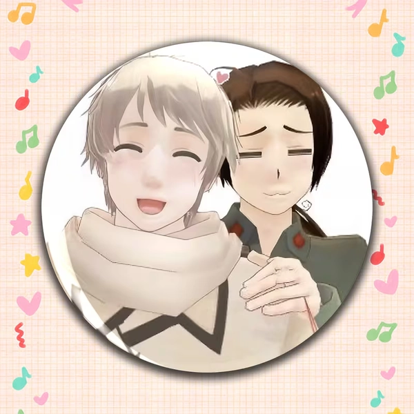 2d flat 2d flat mens casual round brooch anime cartoon badge - Temu