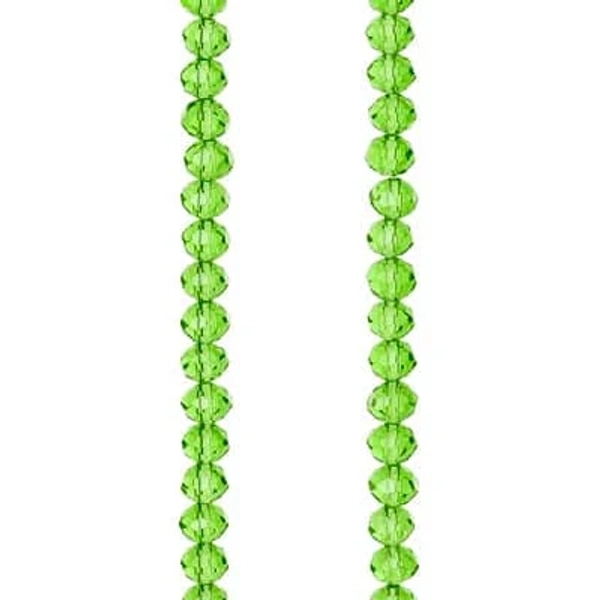 Bead Gallery Green Faceted Glass Rondel Beads