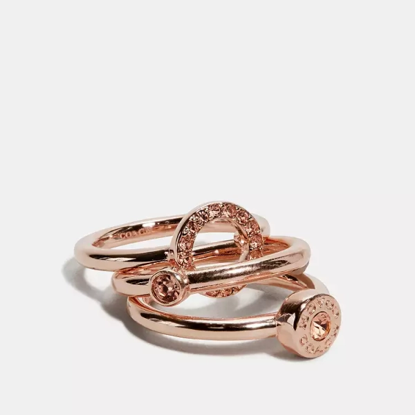 Open Circle Halo Ring Set