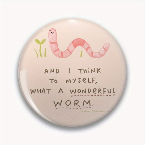 1pc Button Badge - 44Mm (1.73 Inch) - Wonderful Bug - Pin - Cute Brooch for Bags And Clothing, Perfect Gift for Men And Women - No Electroplating, Plastic Material
