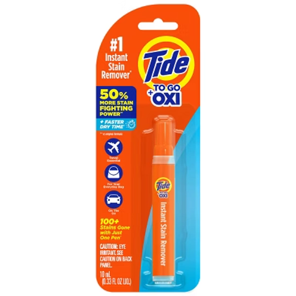 Tide to Go Instant Stain Remover Pen - 0.33 fl oz: Bleach-Free, Fresh Scent, Travel Size, 50 Uses