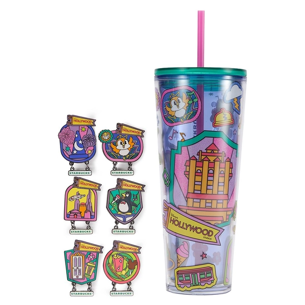 Disney's Hollywood Studios 24 oz. Starbucks Tumbler with Mystery Pin Blind Pack – 2-Pc. – Walt Disney World
