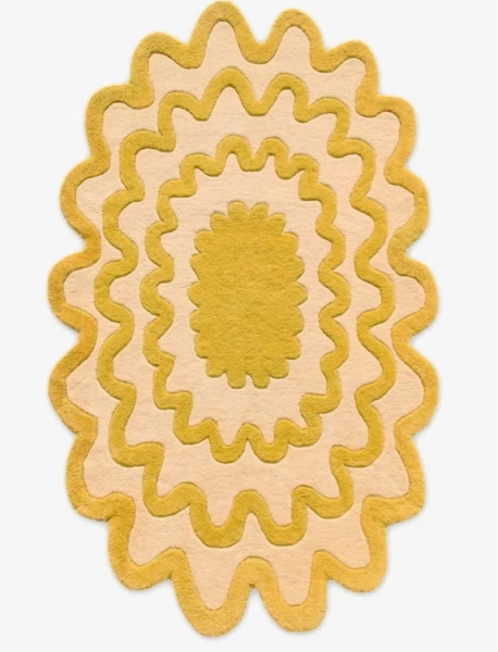 Burst Oval Hand Tufted New Zealand Wool Rug