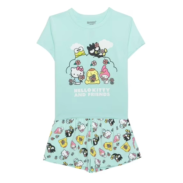 Hello Kitty Women's Graphic Tee and Short Set, 2-Piece, Sizes XS-3X