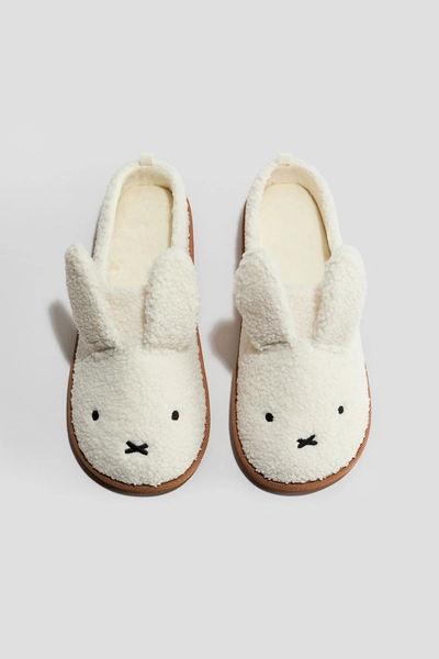 H & M - Teddy Fleece Indoor Mules - White/Miffy