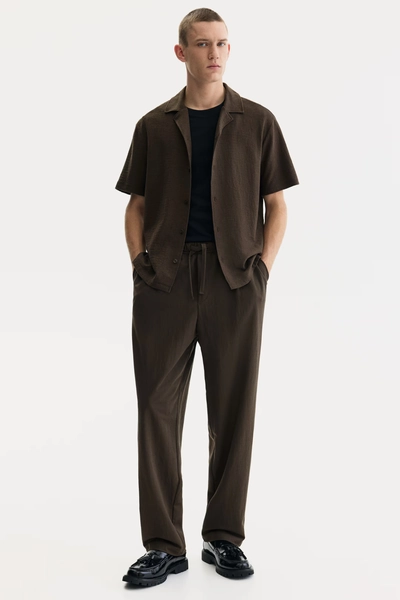 Regular-Fit Jersey Resort Shirt - Dark khaki green - Men | H&M US