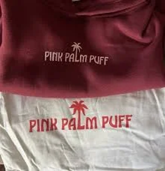 Pink Palm Puff/Embreigh XL Hoodie in Cherry With Dust Bag *LIMITED EDITION*