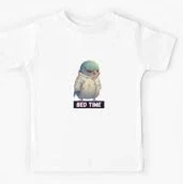 Cute budgie bird ready for bedtime wearing pajamas sleeping cute animal pyjamas Kids T-Shirt