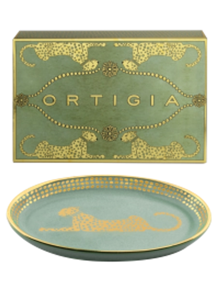 Green Spotty Oval Dish