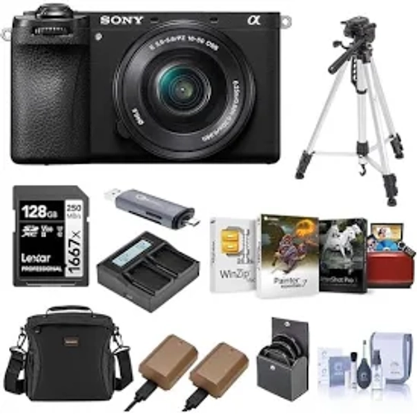 Sony Alpha a6700 Camera with E PZ 16-50mm f/3.5-5.6 OSS Lens Bundle with Shoulder Bag,