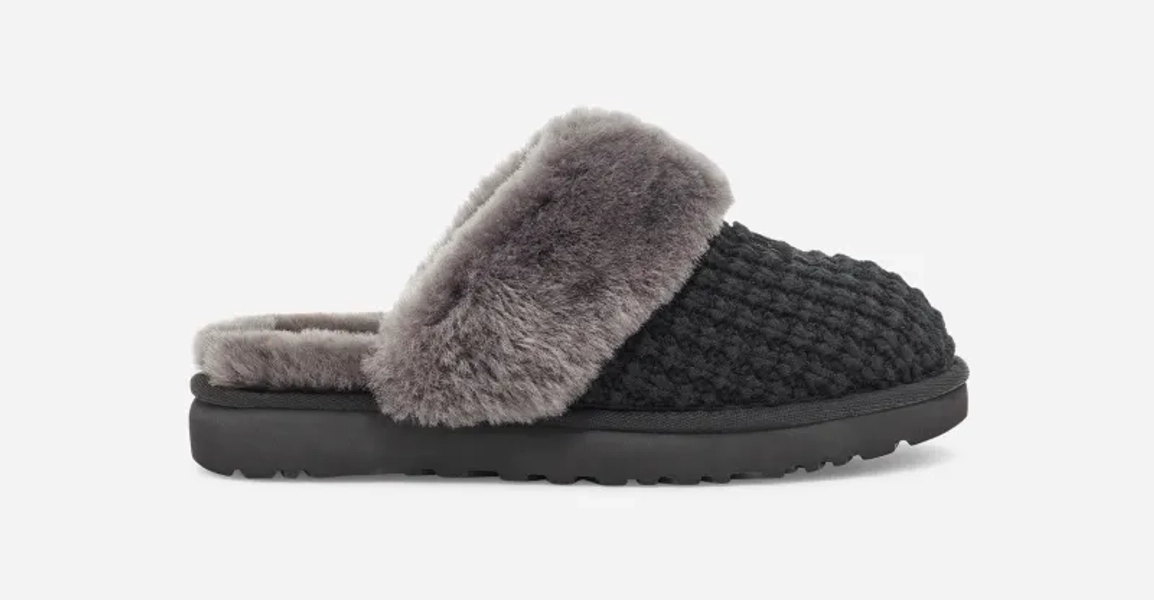 UGG® Women's Cozy Slipper Sheepskin Slippers in Black, Size 5