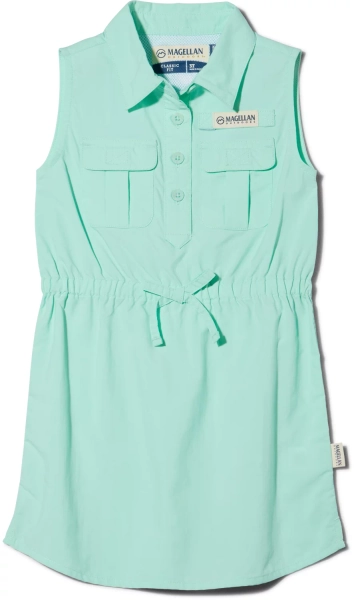 Magellan Outdoors Toddler Girls' Laguna Madre Sleeveless Dress Beach Glass