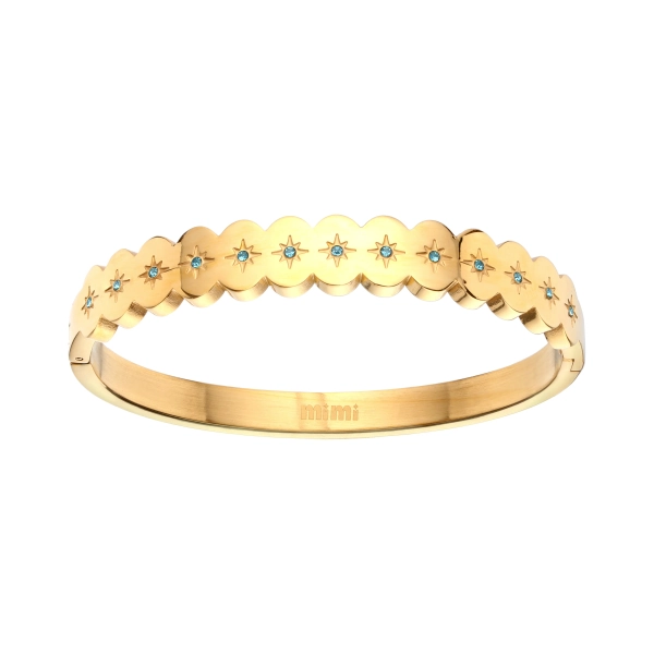 Tallulah Gold Turqouise Scallop Star Bangle