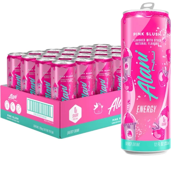 Alani Nu Sugar Free Energy Drink Pink Slush 12 fl oz 24 Pack