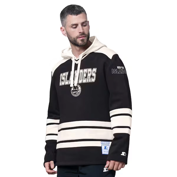 Men's New York Islanders  Starter Black Slapshot Fashion Hoodie