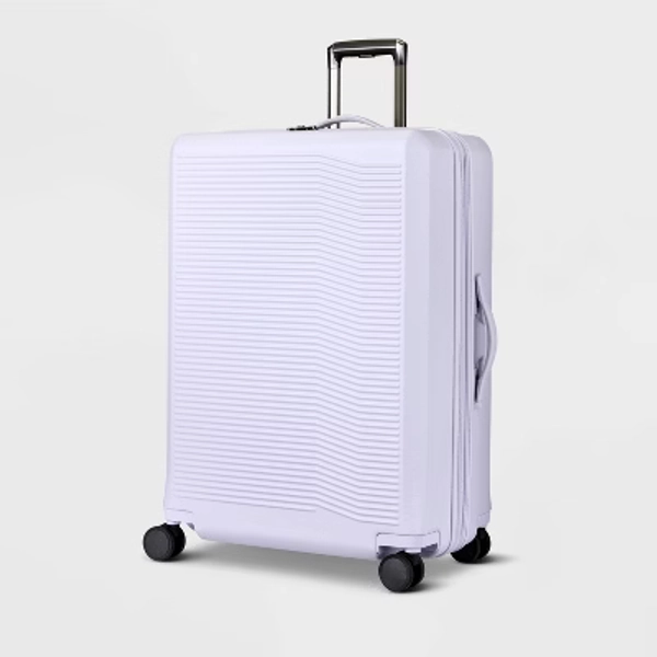 Signature Hardside Large Checked Spinner Suitcase Matte Thistle - Open Story™: Water-Resistant Polycarbonate