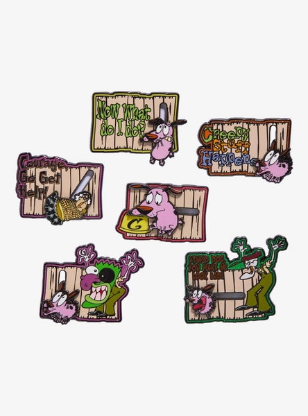 Buckle-Down Courage The Cowardly Dog Sliding Blind Box Enamel Pin Hot Topic Exclusive
