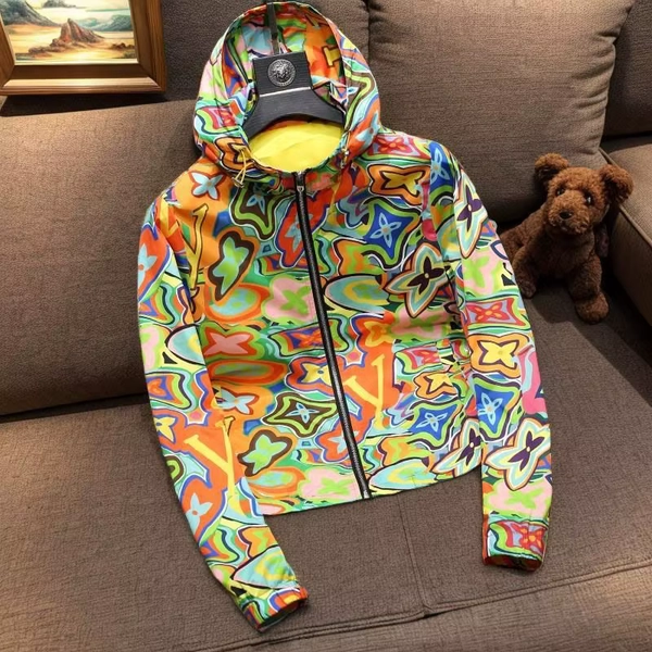 European fashion brand color personality hooded jacket men's casual fashion thin spring jacket slim fit