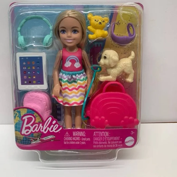 Original Barbie Chelsea Doll Travel Set with Puppy & Accessories