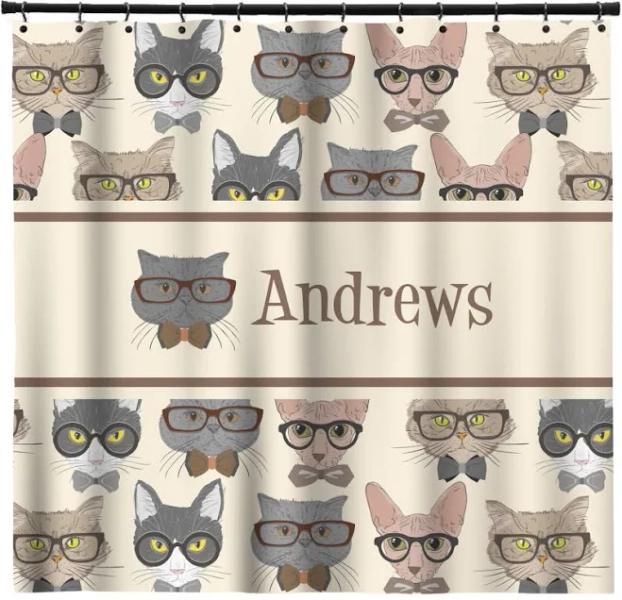 Custom Hipster Cats Shower Curtain - Custom Size (Personalized)