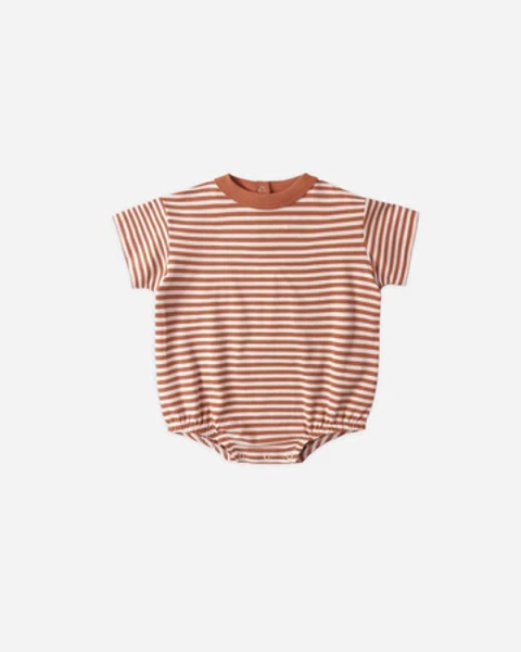 Relaxed Bubble Romper Poppy Stripe