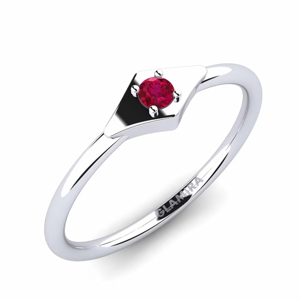 Argent 925 Ronde Rubis Bague Mante