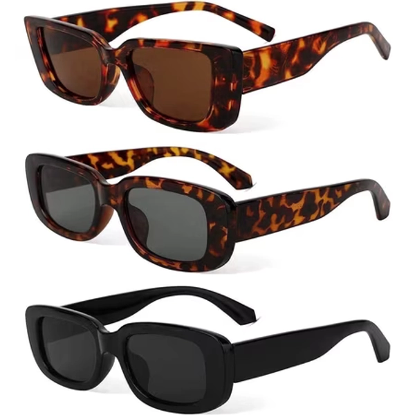 Rectangle Sunglasses for Women Men Trendy Retro 90s Sunglasses UV Protection Cool Square Frame