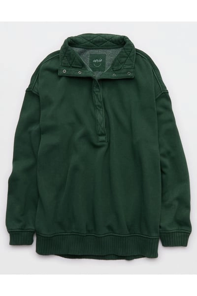 Aerie Oh Snap! Sweatshirt Women's Rugged Green XS