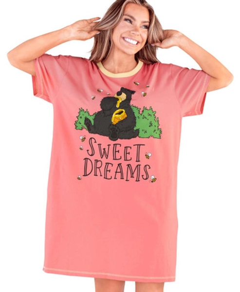 Sweat Dreams Bear Women's Pink Nightshirt