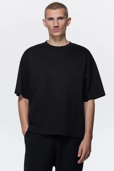 Oversized Interlock T-Shirt - Black