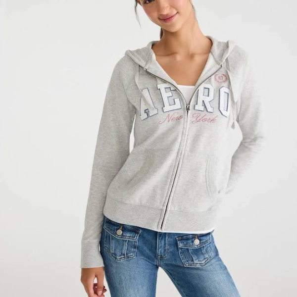 Aeropostale Women's New York Full-Zip Cotton Hoodie