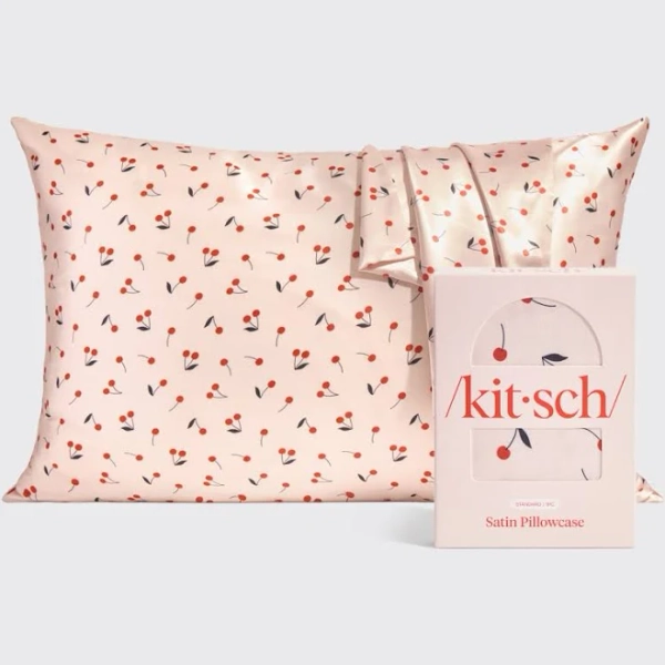 Kit•sch Cherry Print Satin Pillowcase